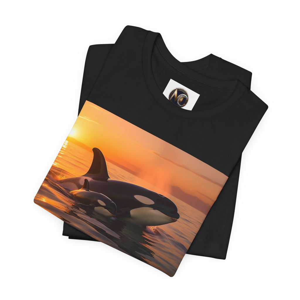 Orca Sunset T‑Shirt — Killer Whale Beach Shirt