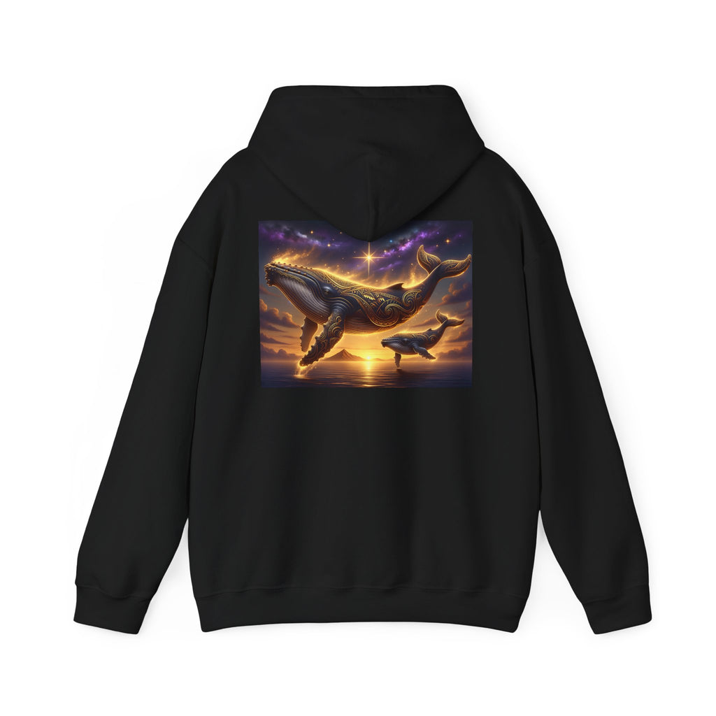 Sunset Whale Hoodie — Ocean Sunset Whale Art Pullover