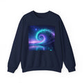 Cosmic Wave Crewneck Sweatshirt — Galaxy Spiral Graphic