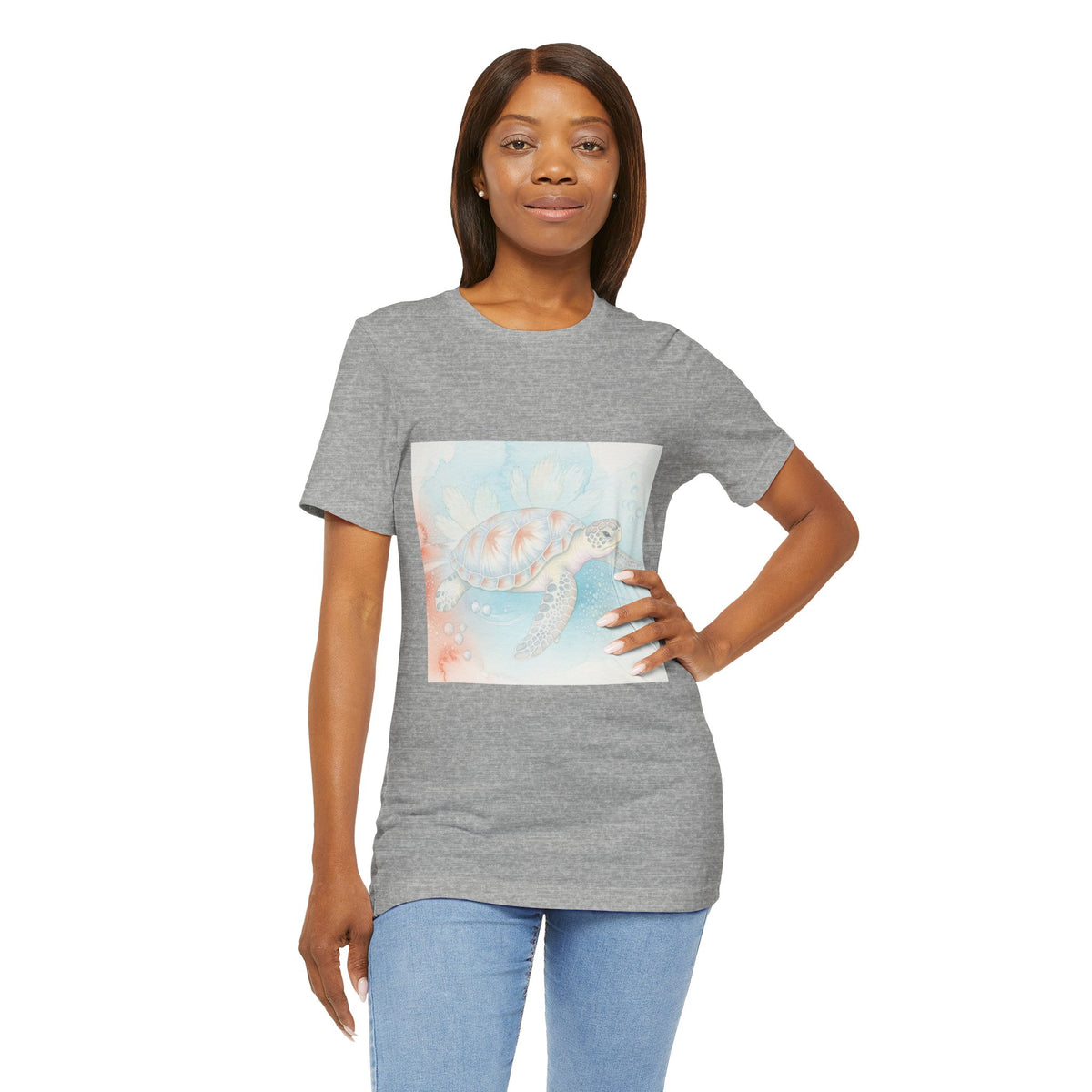 Sea Turtle Watercolor T-Shirt – Pastel Ocean Beach Tee