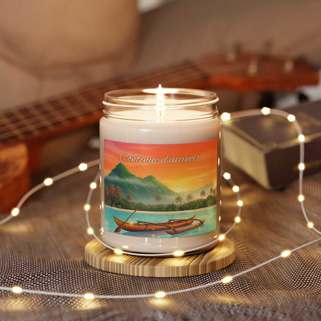 Tropical Sunset Soy Candle — 9oz Scented Jar (Relaxing Beach Aroma)