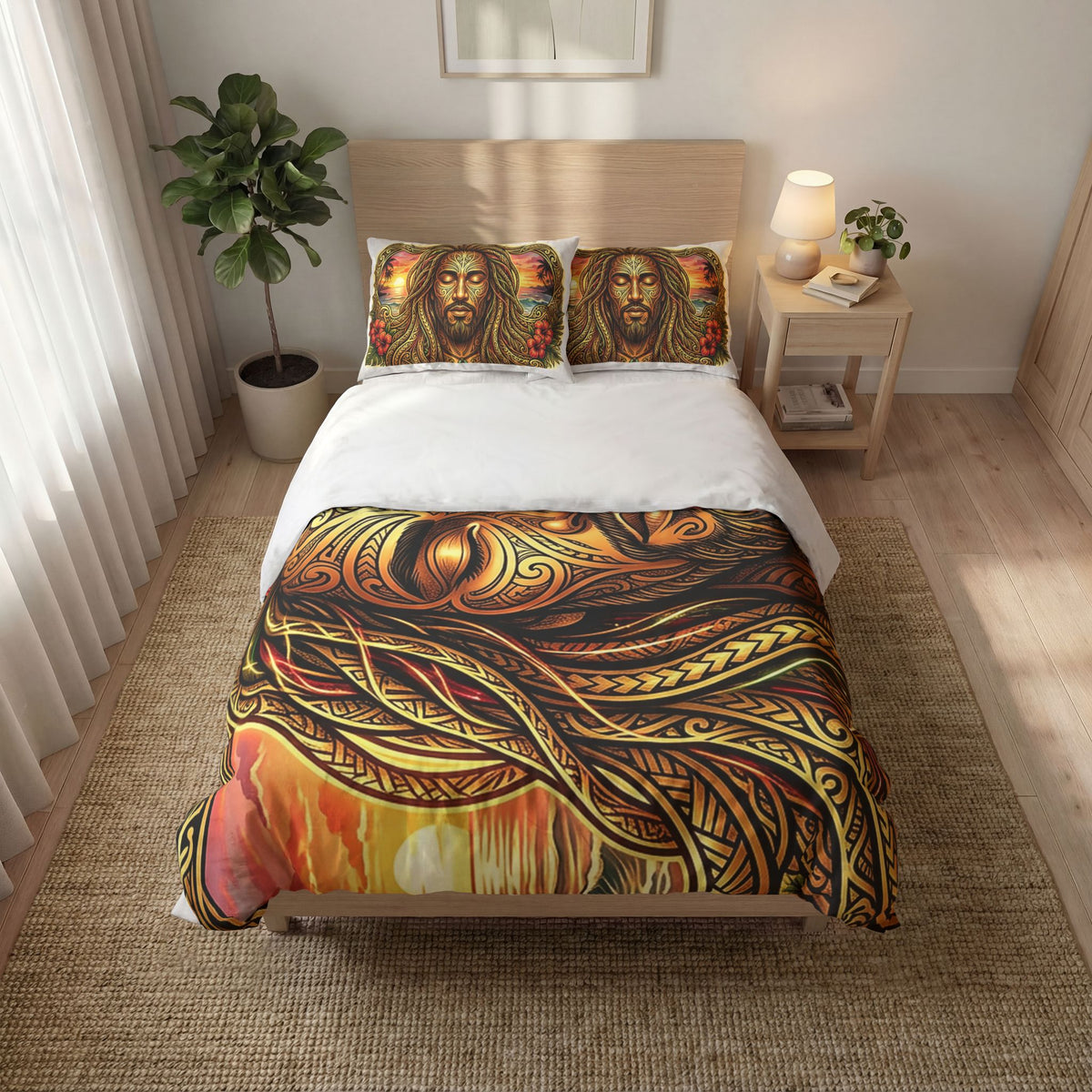 Rastafarian Dreadlocks Tropical Quilt Cover Set (3-Piece)