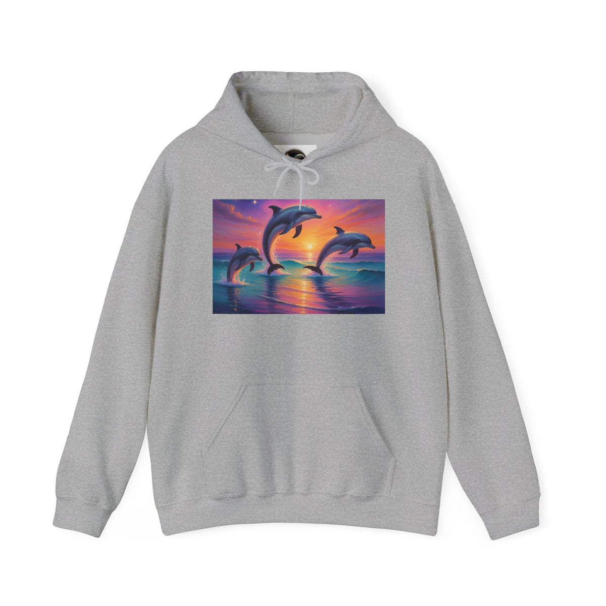 Dolphin Sunset Hoodie — Tropical Ocean Sunset Dolphin Graphic Sweatshirt