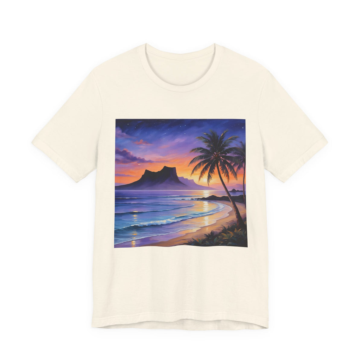 Sunset Beach Palm T-Shirt — Tropical Island Sunset Graphic Tee