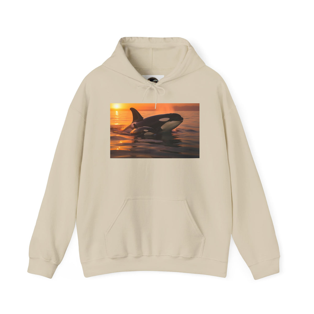 Orca Sunset Hoodie - Killer Whale Sunset Pullover for Marine Life Lovers