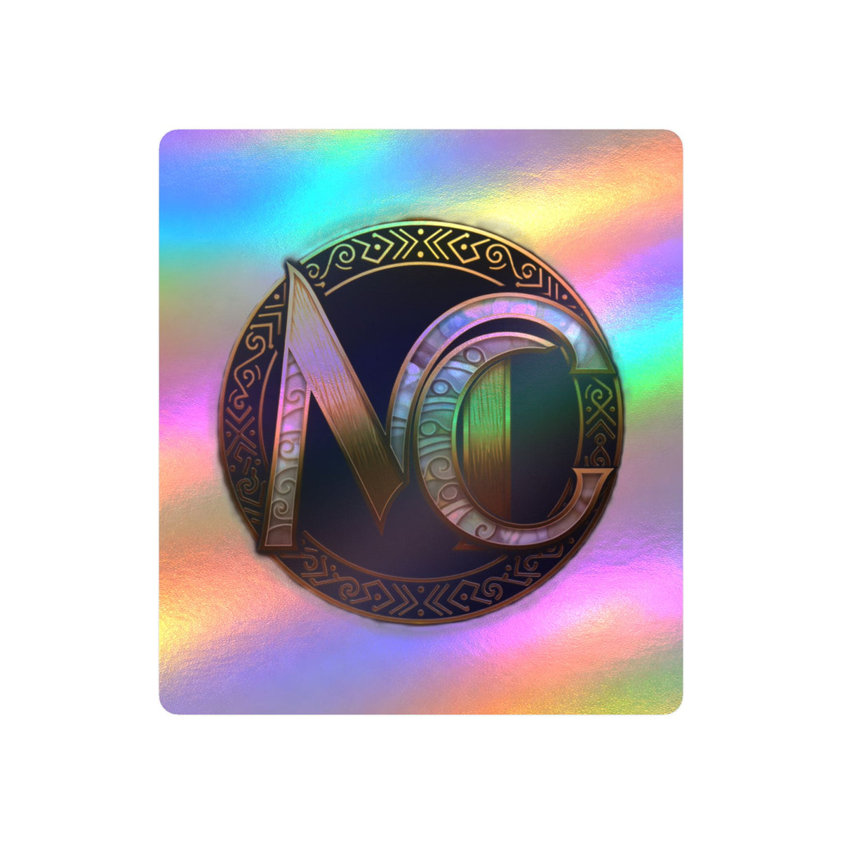 Monogram NC Gold Emblem Kiss-Cut Vinyl Sticker