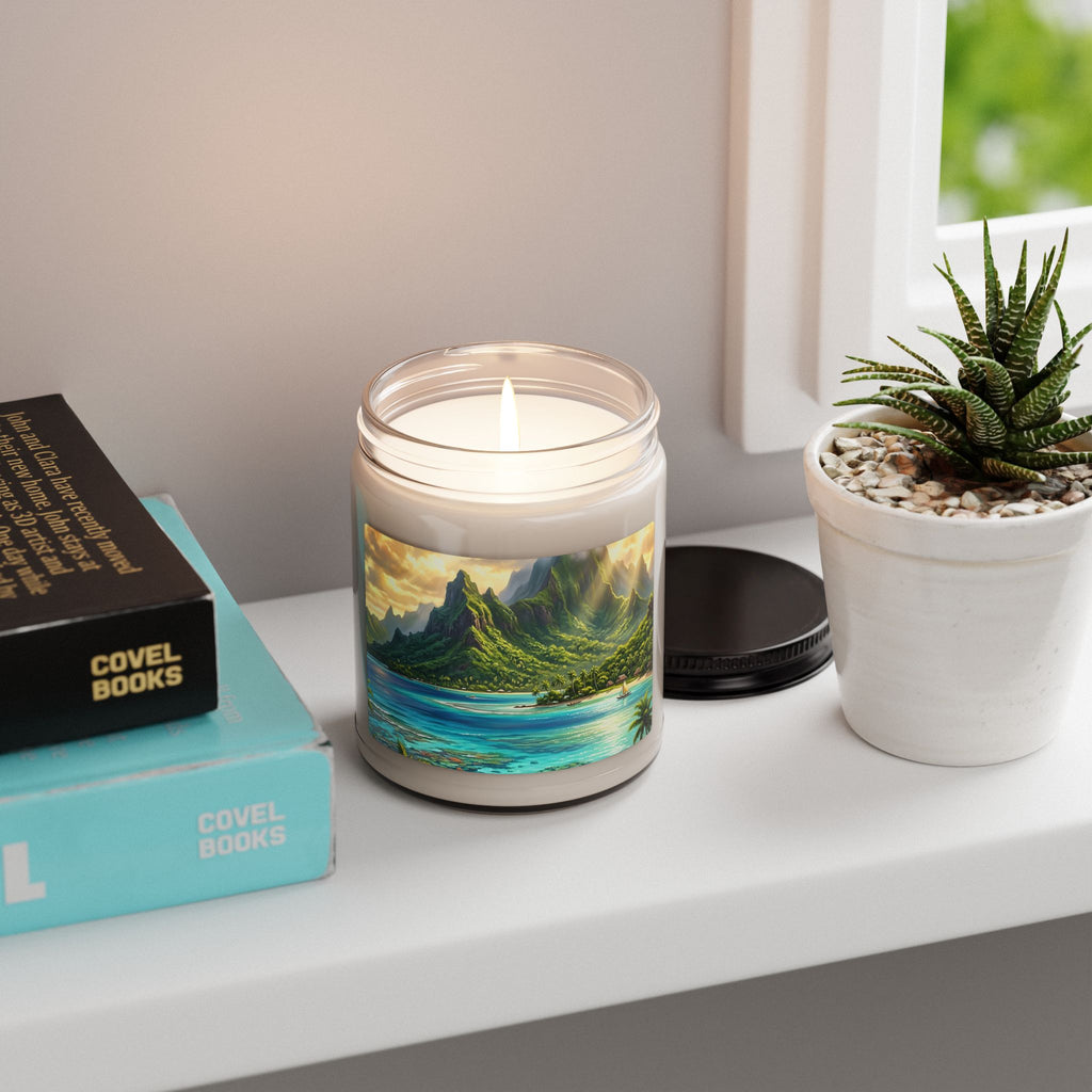 Tropical Beach Soy Candle — 9oz Scented Jar (Island Breeze)