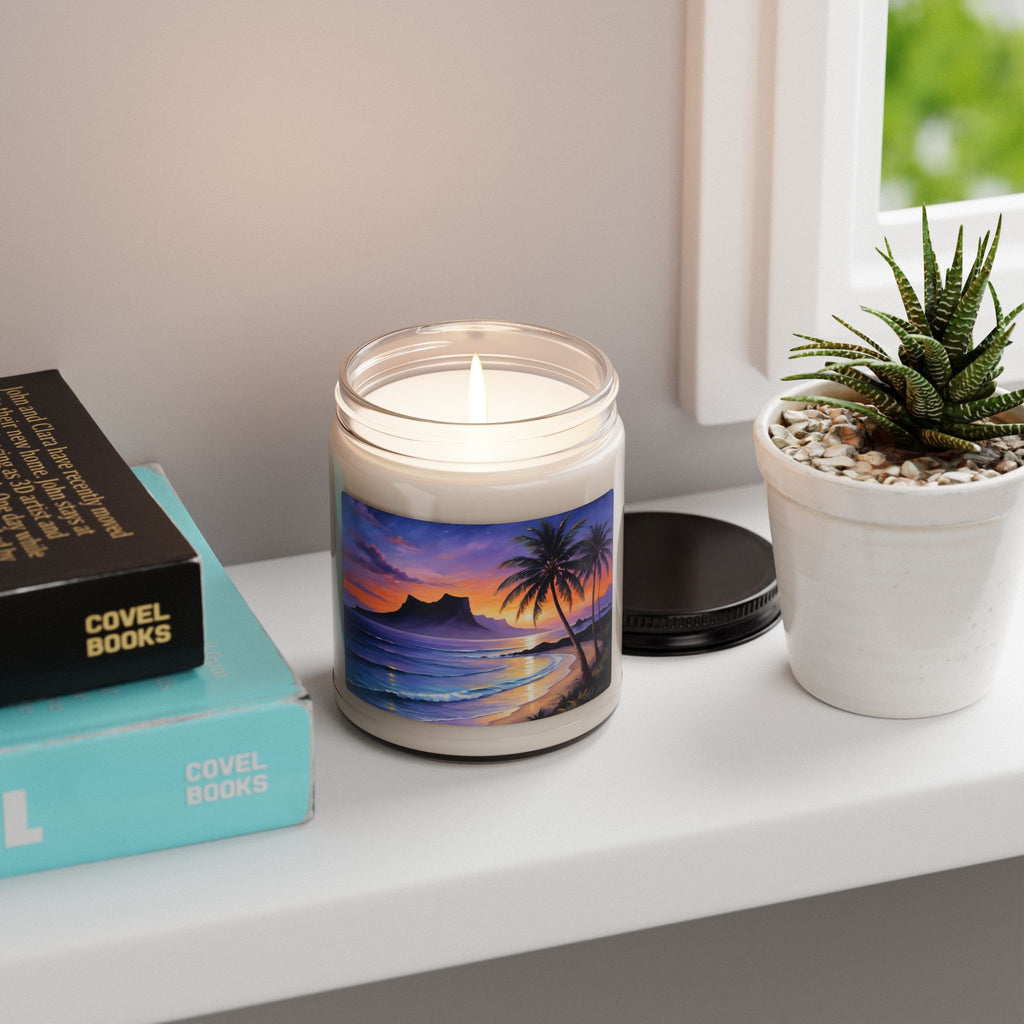 Tropical Sunset Soy Candle — 9oz Scented Beach Jar Candle