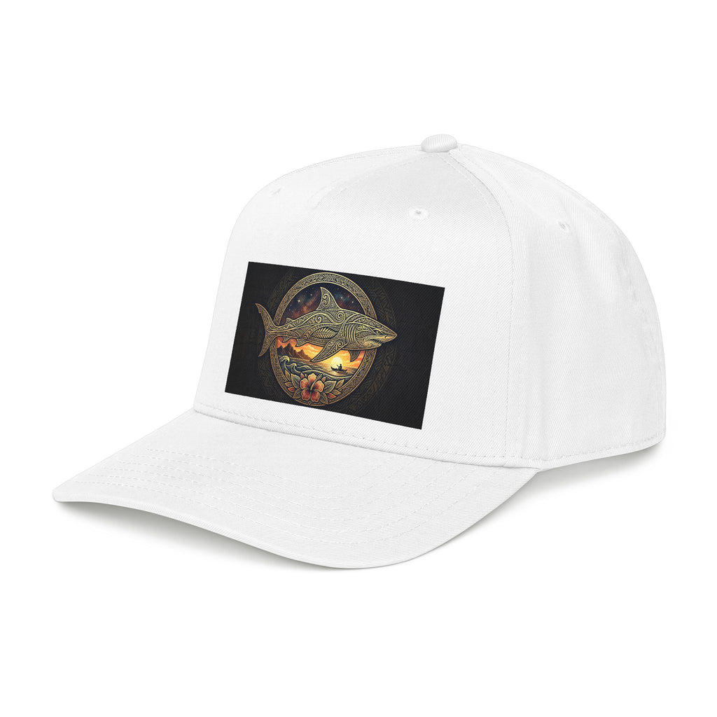 Shark Sunset Baseball Cap — Vintage Ocean Adventure Hat