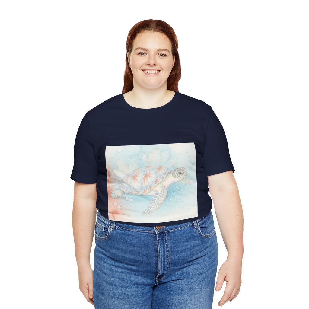 Sea Turtle Watercolor T-Shirt – Pastel Ocean Beach Tee