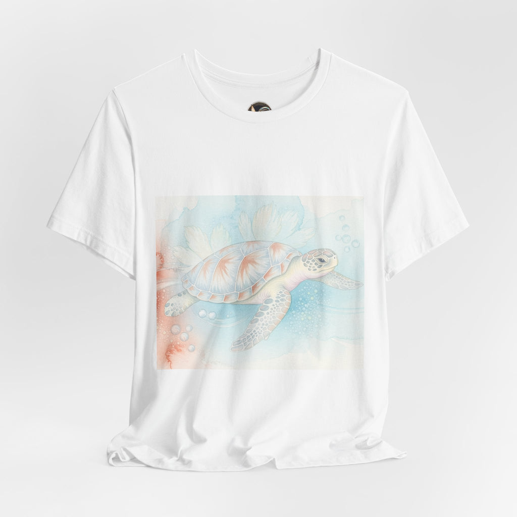 Sea Turtle Watercolor T-Shirt – Pastel Ocean Beach Tee