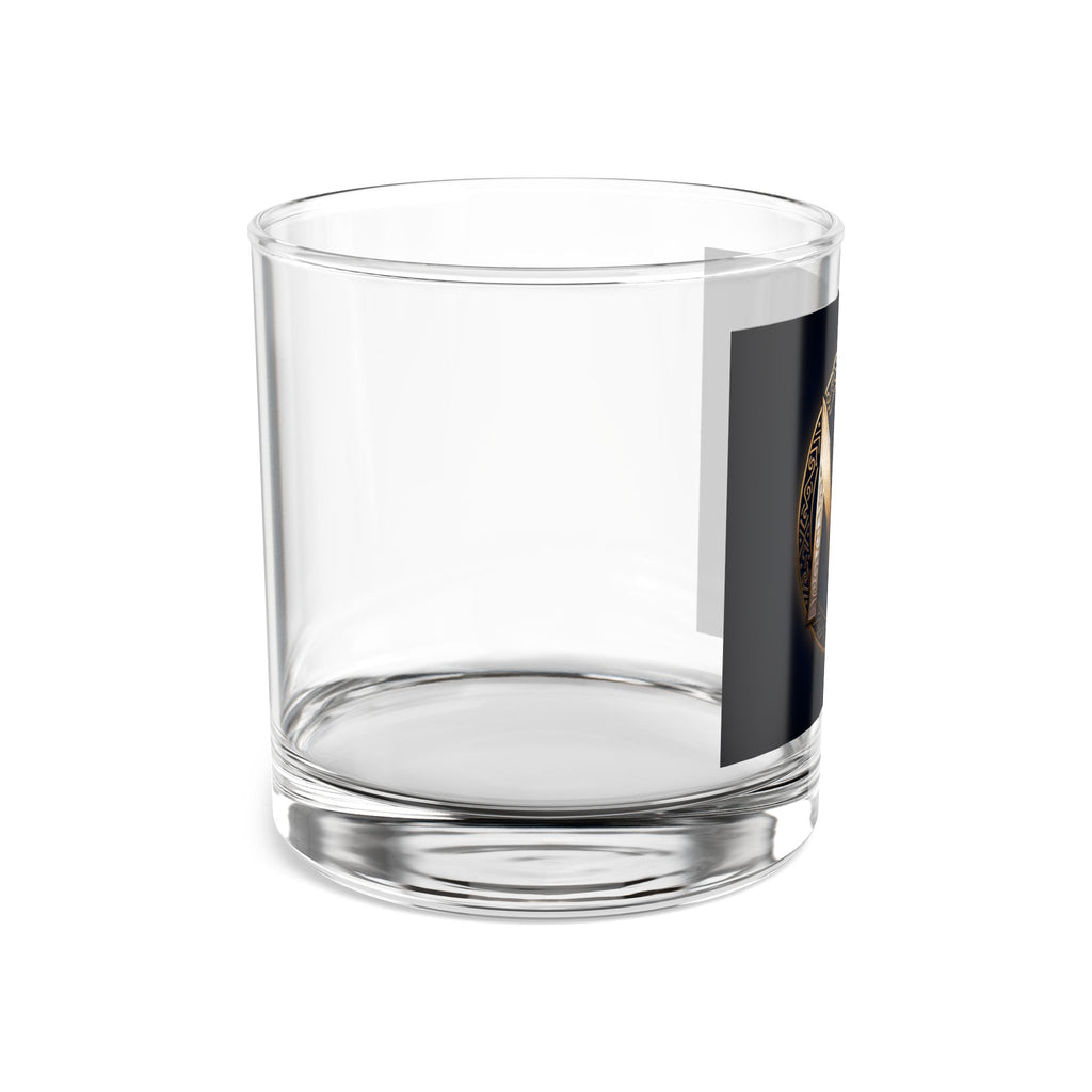 10oz Whiskey Rocks Glass with Elegant Gold NC Monogram — Classic Barware Gift