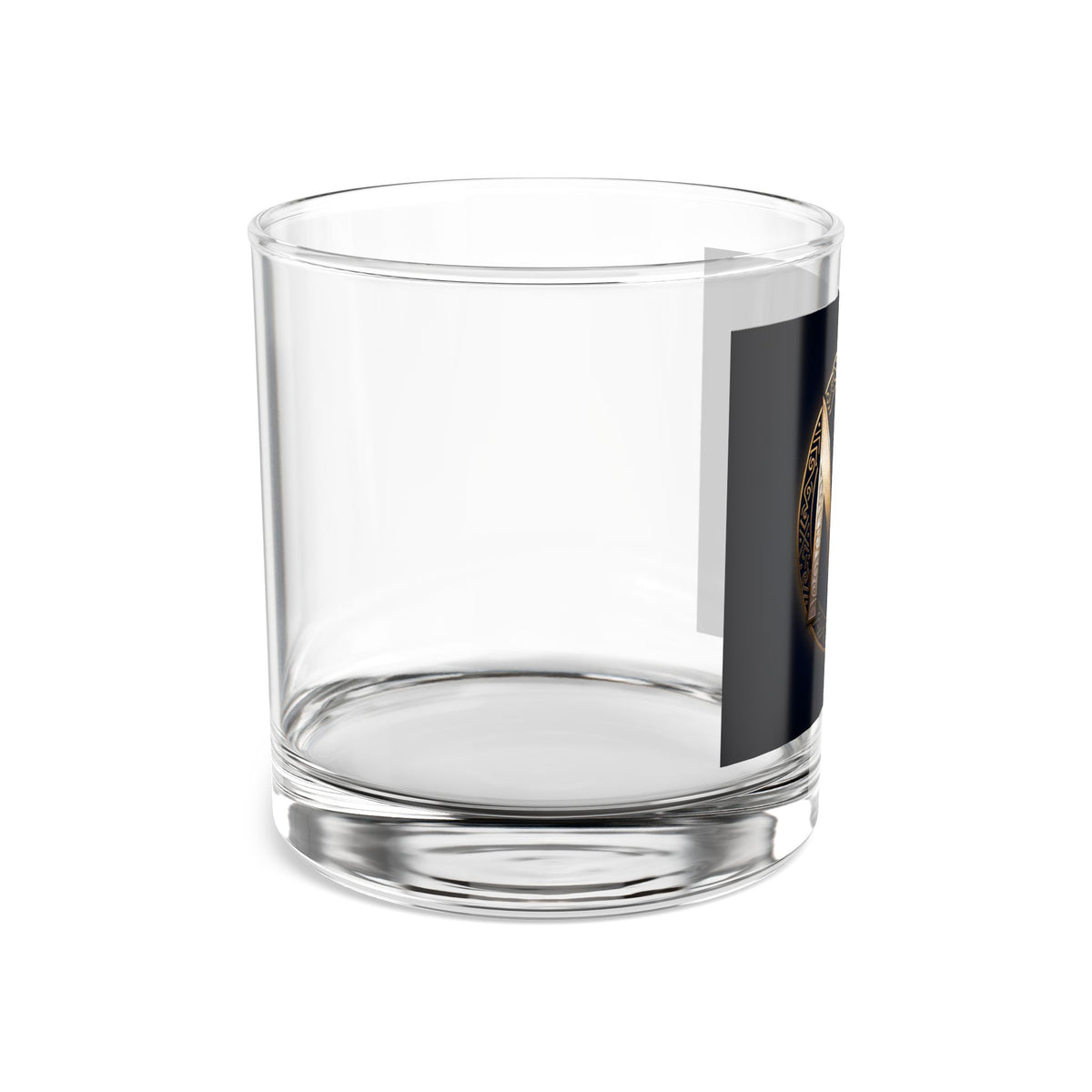 10oz Whiskey Rocks Glass with Elegant Gold NC Monogram — Classic Barware Gift