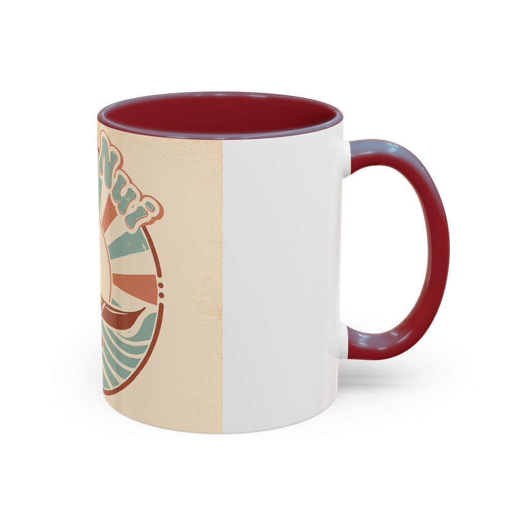 Aloha Nui Coffee Mug — Retro Hawaiian Canoe Sunset Accent Mug (11/15oz)