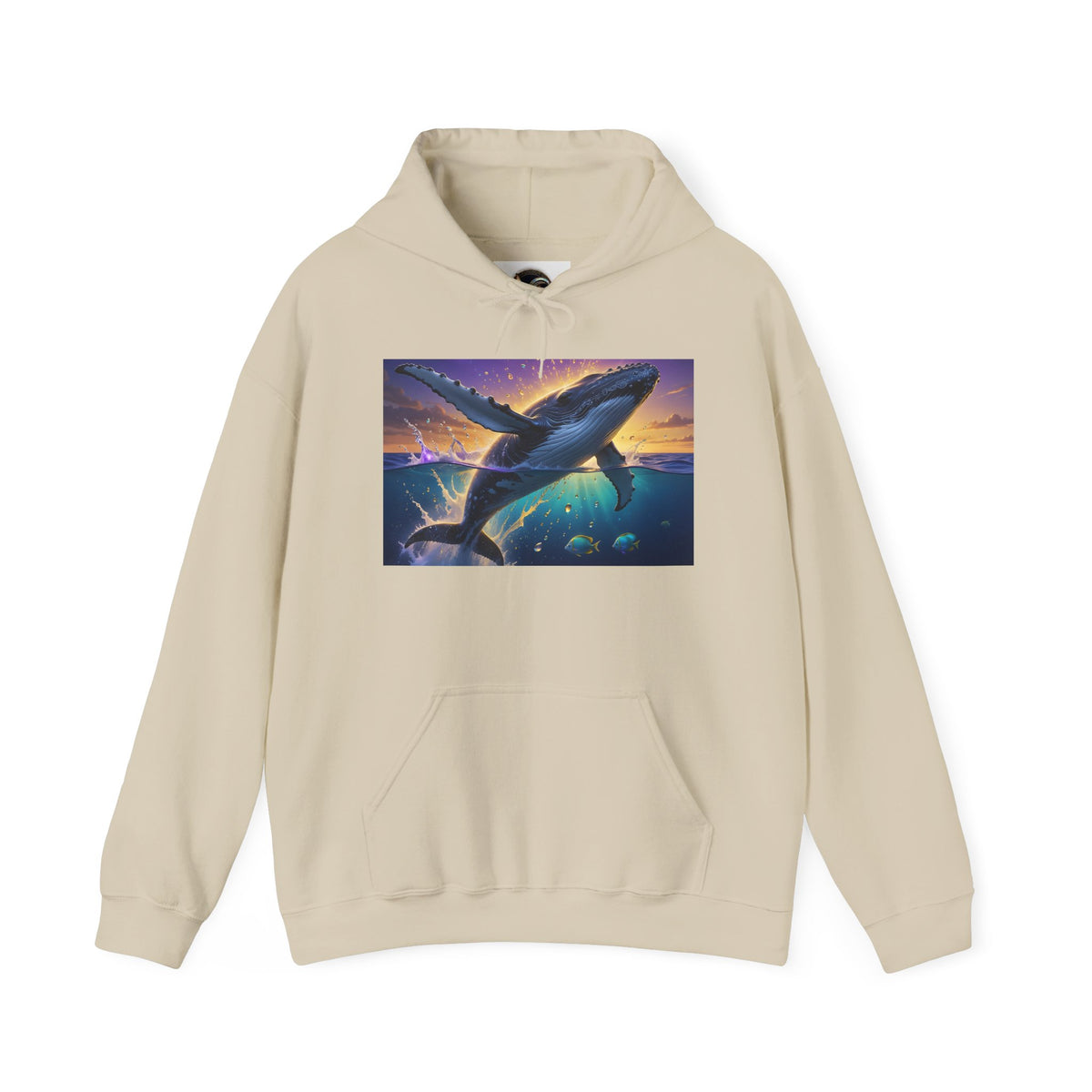 Mystic Whale Sunset Hoodie — Ocean Fantasy Graphic Pullover
