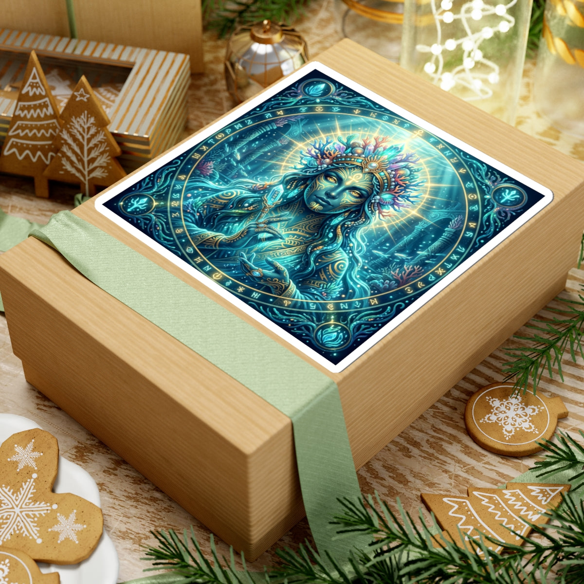 Mystic Sea Goddess Sticker — Ocean Oracle Kiss-Cut Vinyl Decal
