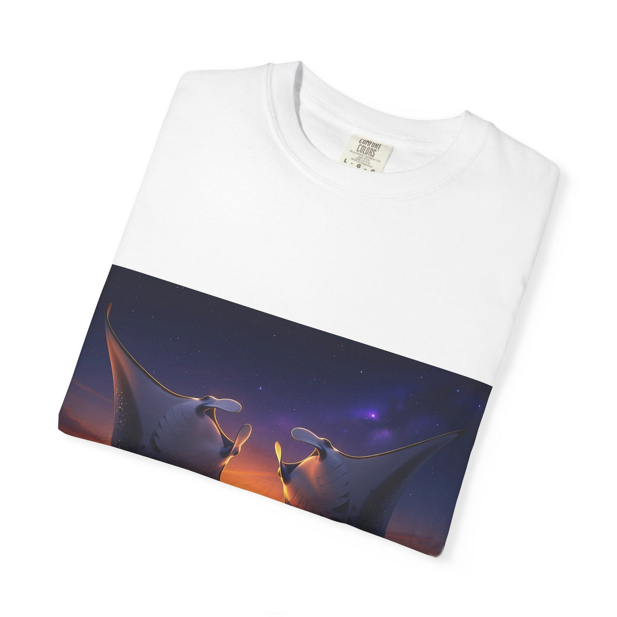 Manta Rays Sunset Ocean T-Shirt — Dancing Mantas Beachwear