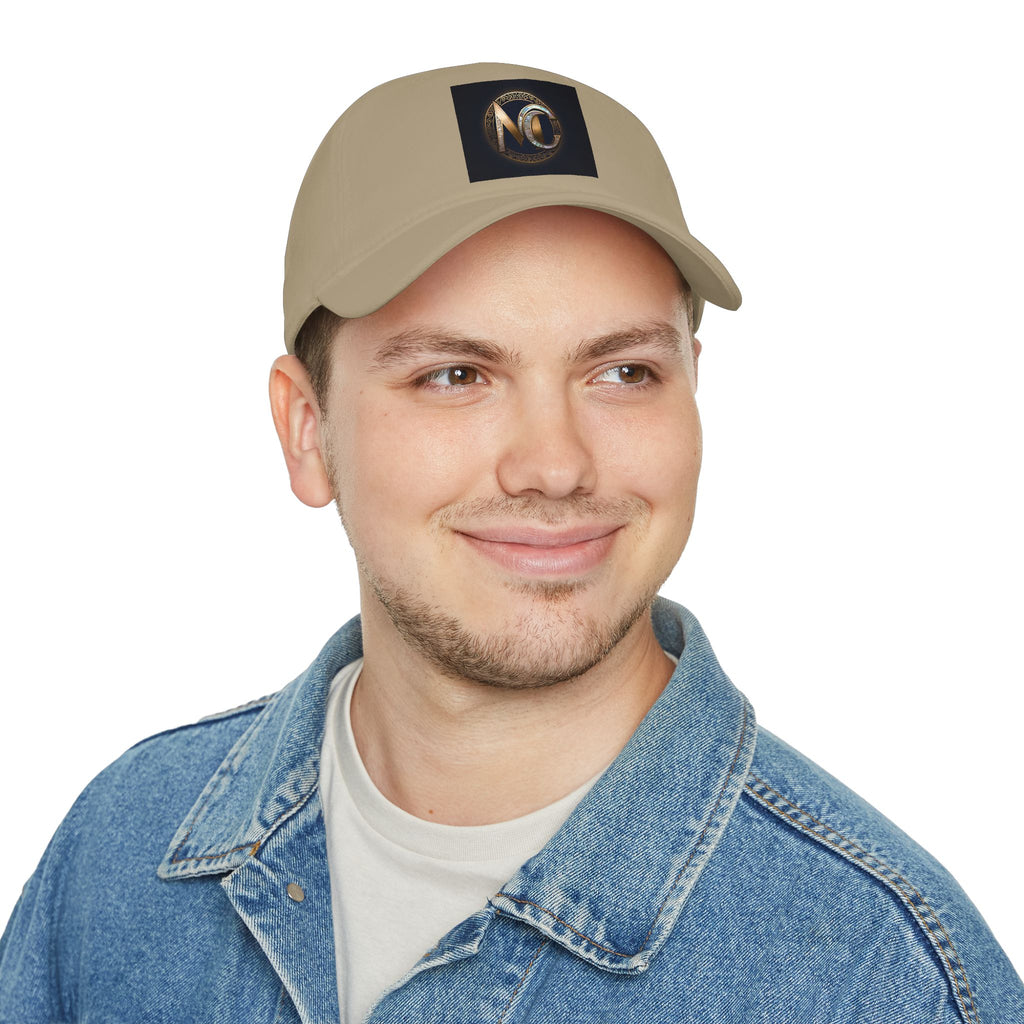Low-profile baseball cap with gold and pearl emblem—bold minimalist hat