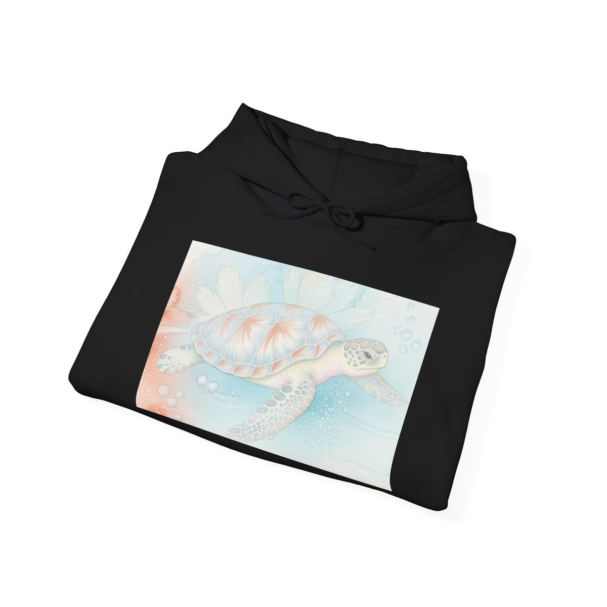 Sea Turtle Watercolor Hoodie — Pastel Ocean Turtle Pullover