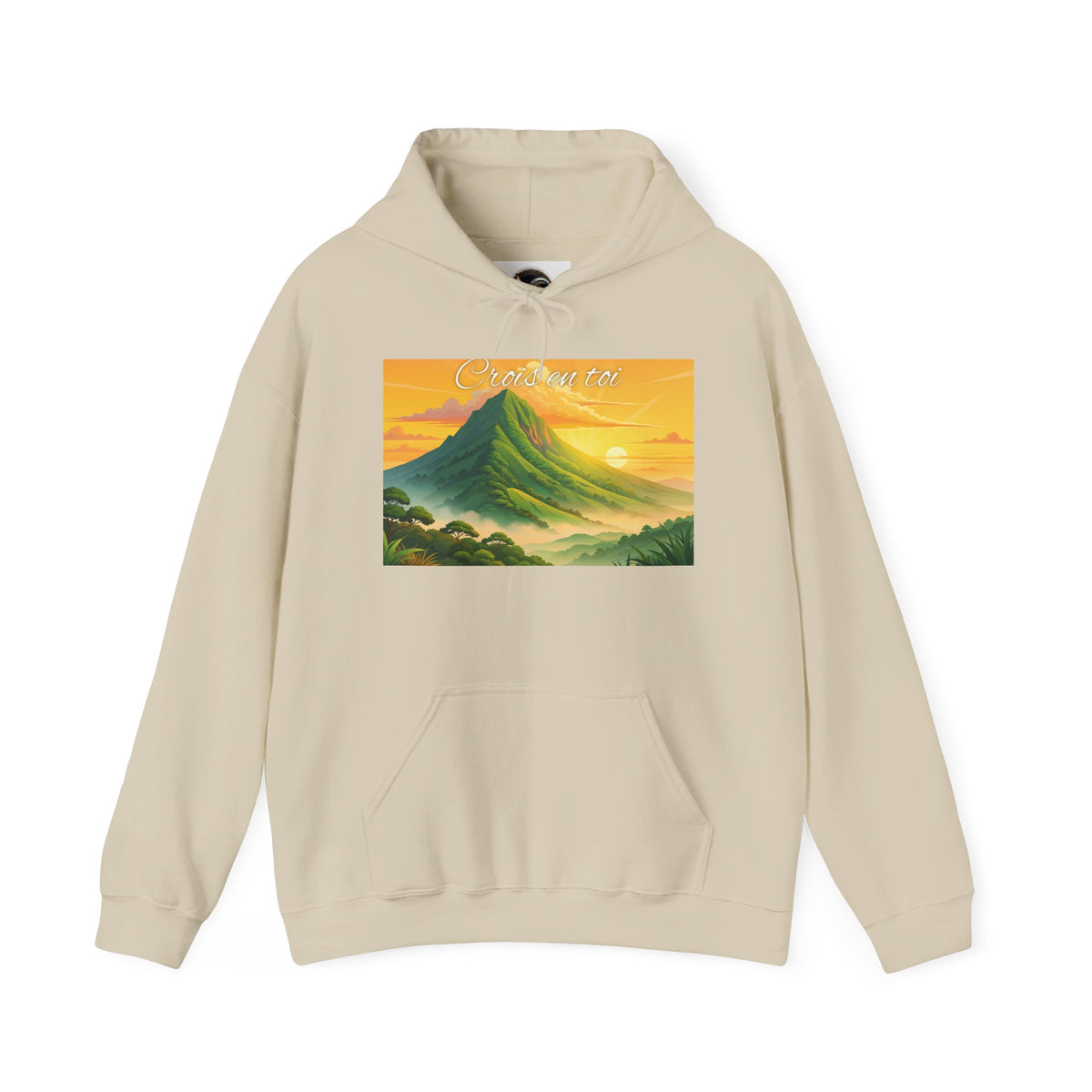 Sunset Mountain Hoodie - Serene Landscape Graphic Sweatshirt