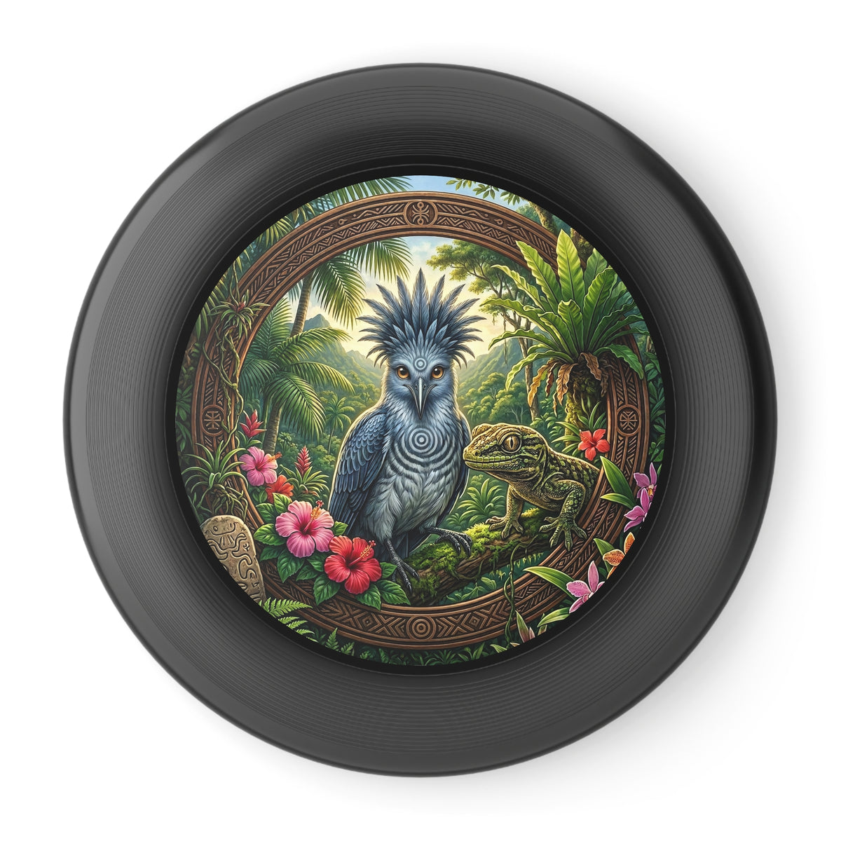 Tropical Bird Wham‑O Frisbee — Jungle Parrot & Lizard Outdoor Flying Disc