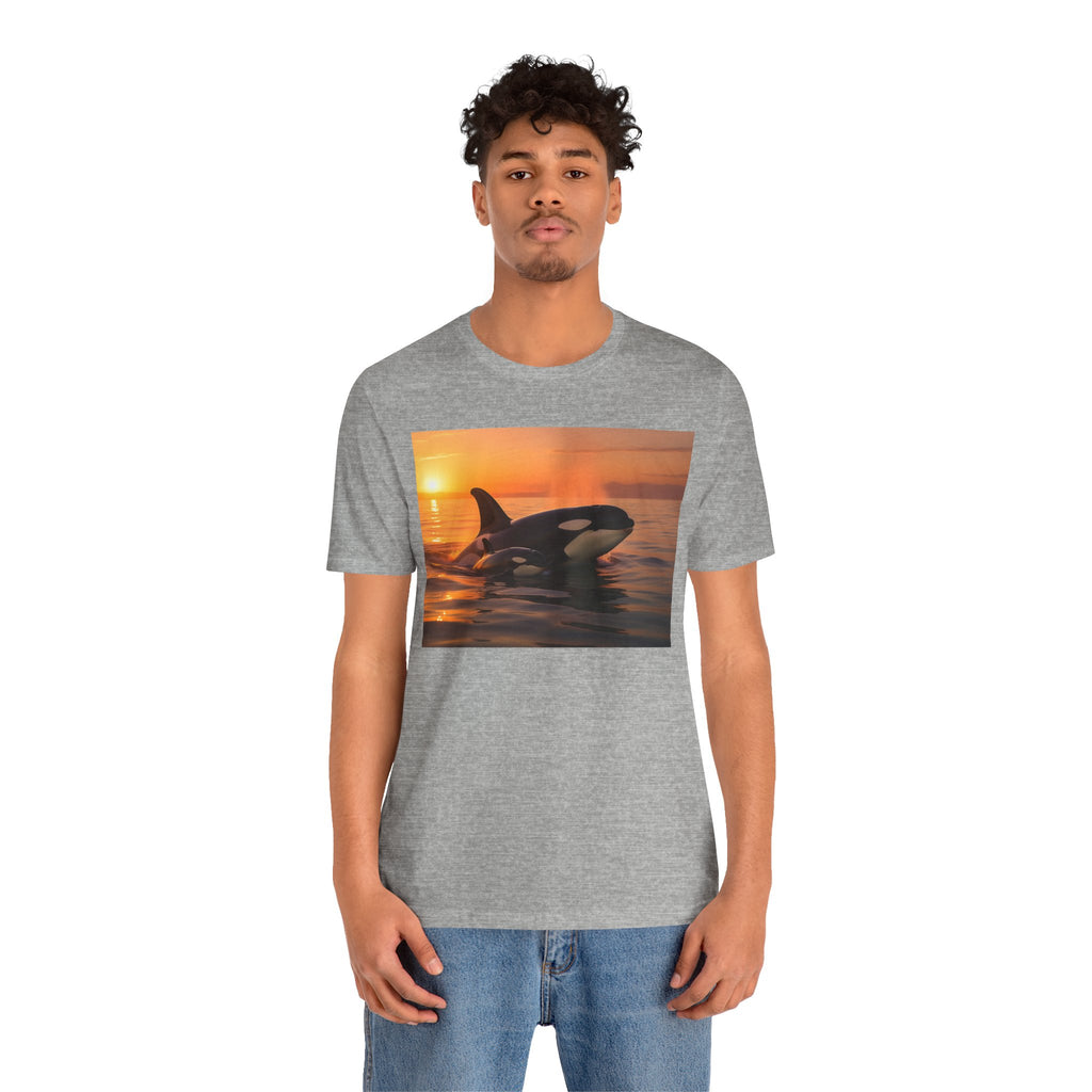 Orca Sunset T‑Shirt — Killer Whale Beach Shirt