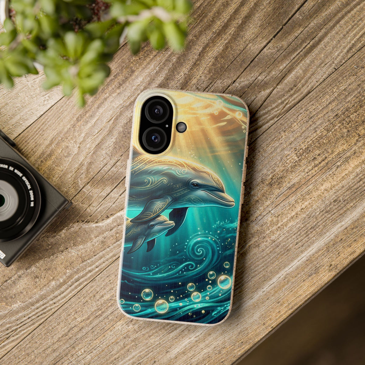 Biodegradable Phone Case — Ocean Dolphins Art Print