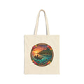 Tote Bag — Sunset Surf Circle Art Cotton Canvas Tote