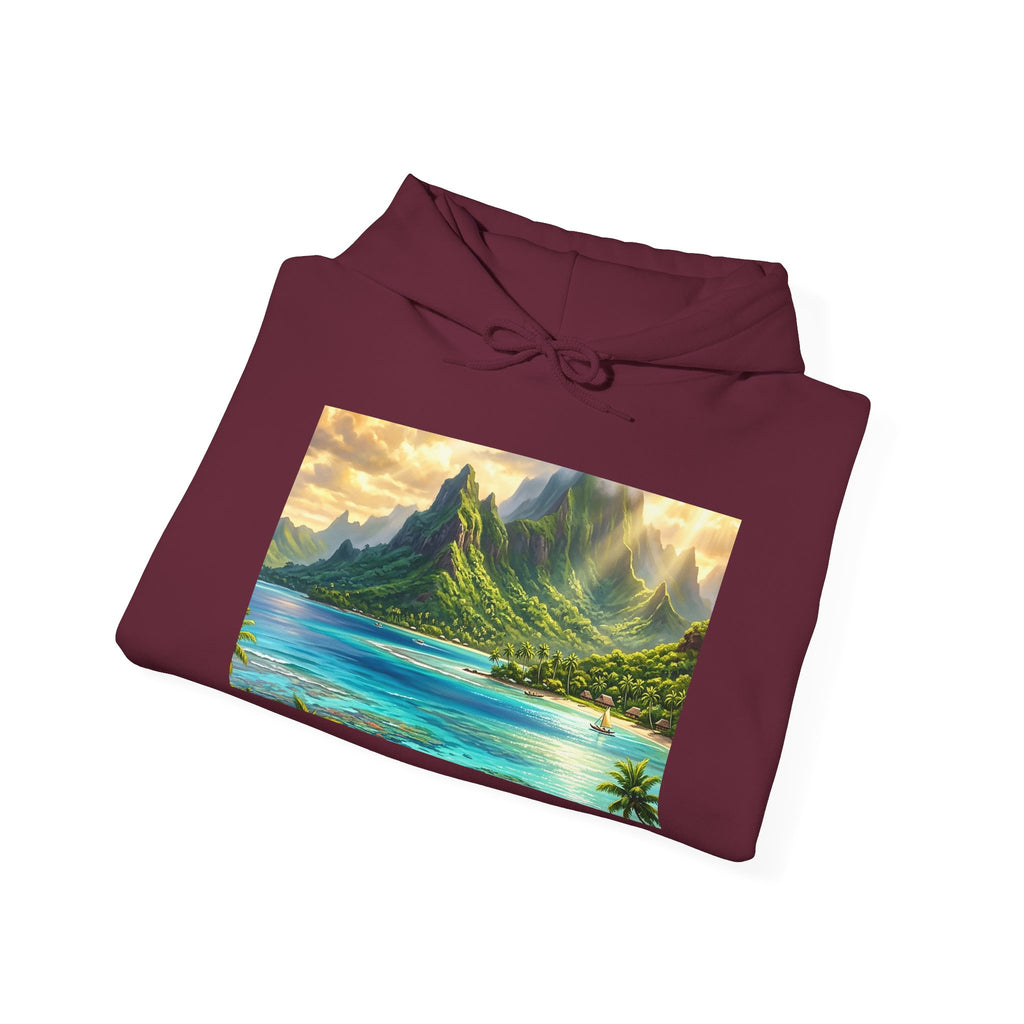 Tropical Beach Hoodie – Scenic Island Sunset Pullover