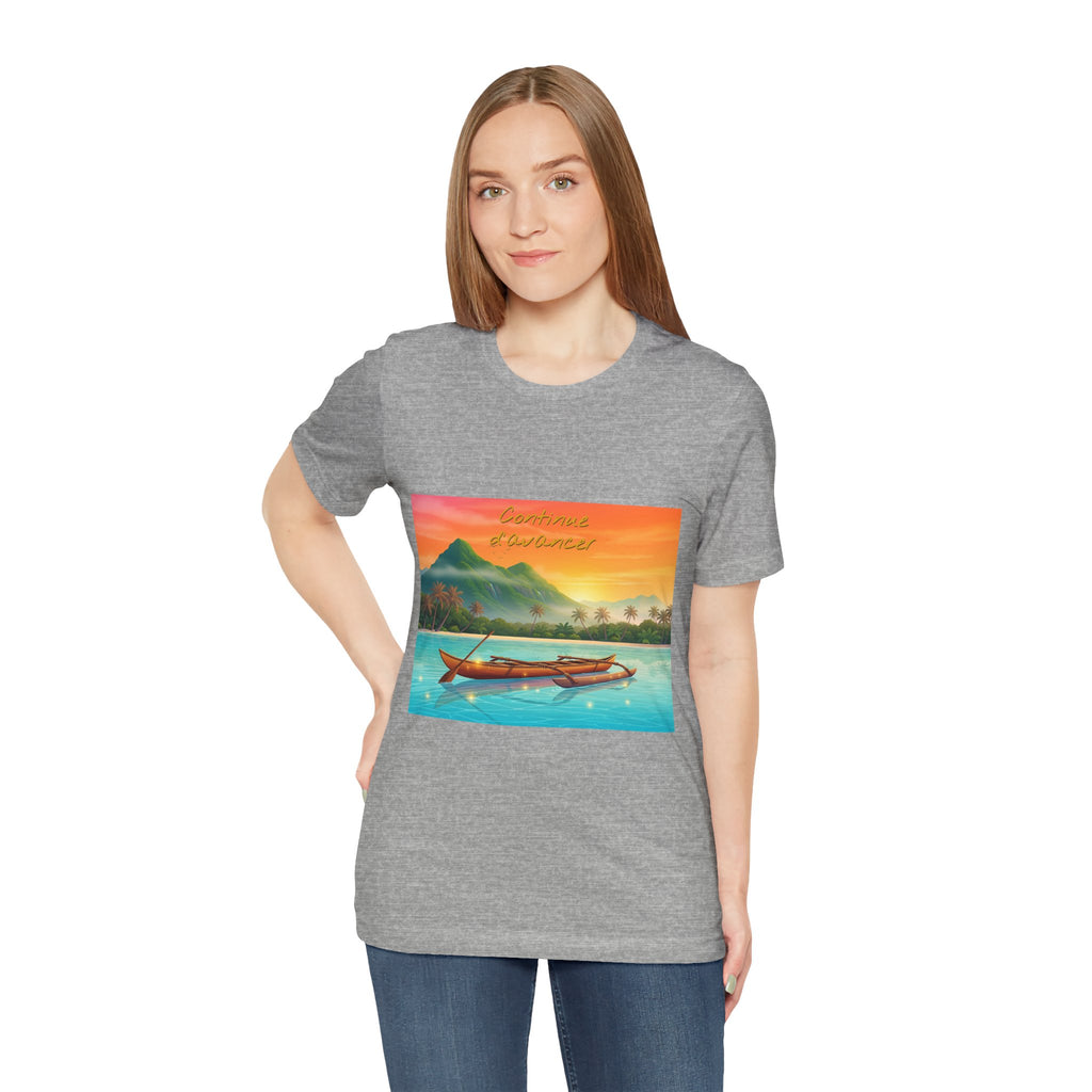 Sunset Longtail Boat Tee — Tropical Beach Graphic T-Shirt