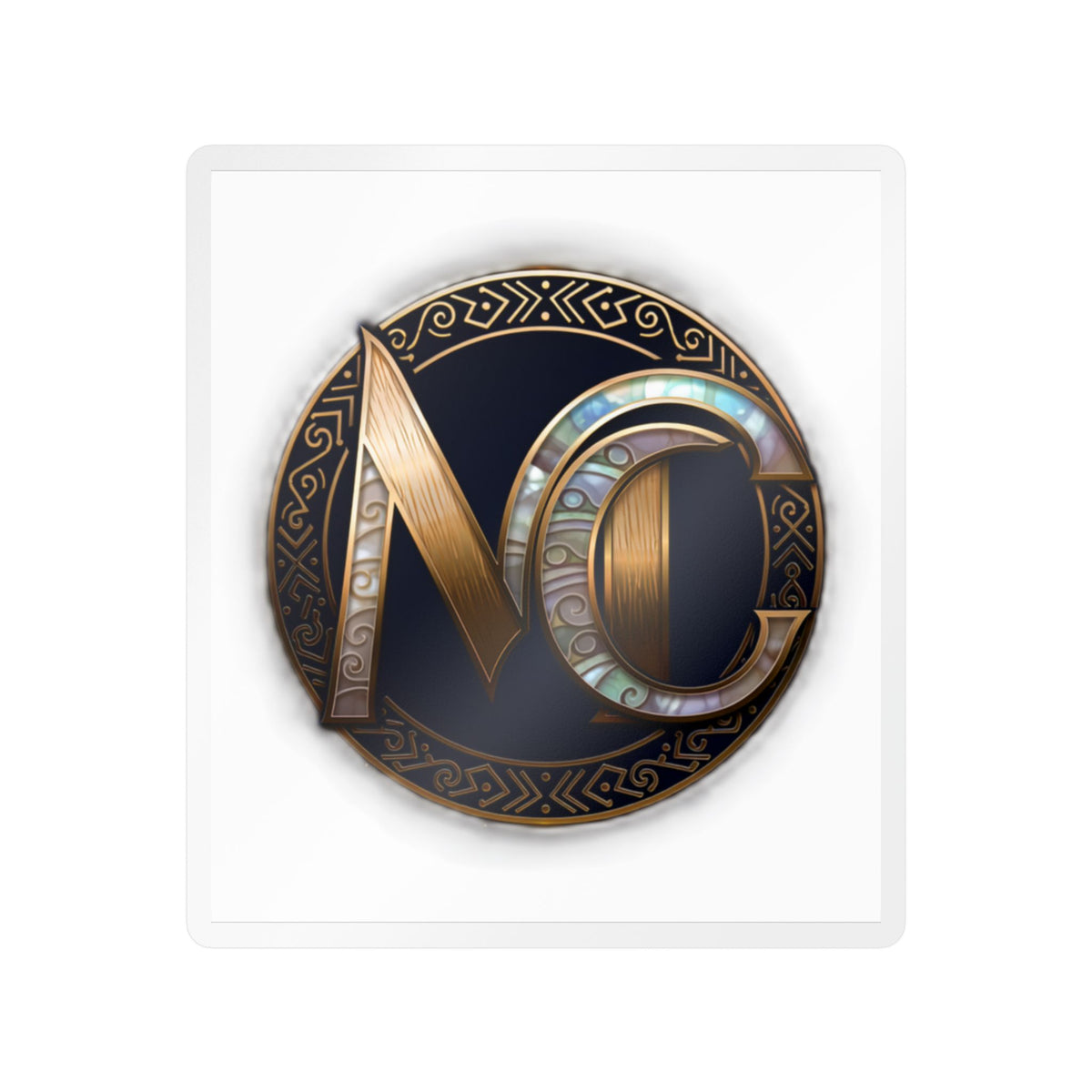Monogram NC Gold Emblem Kiss-Cut Vinyl Sticker