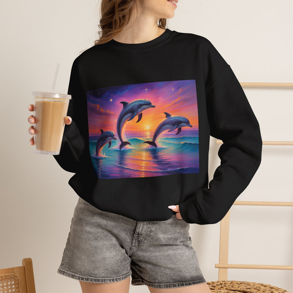 Dolphin Sunset Crewneck Sweatshirt