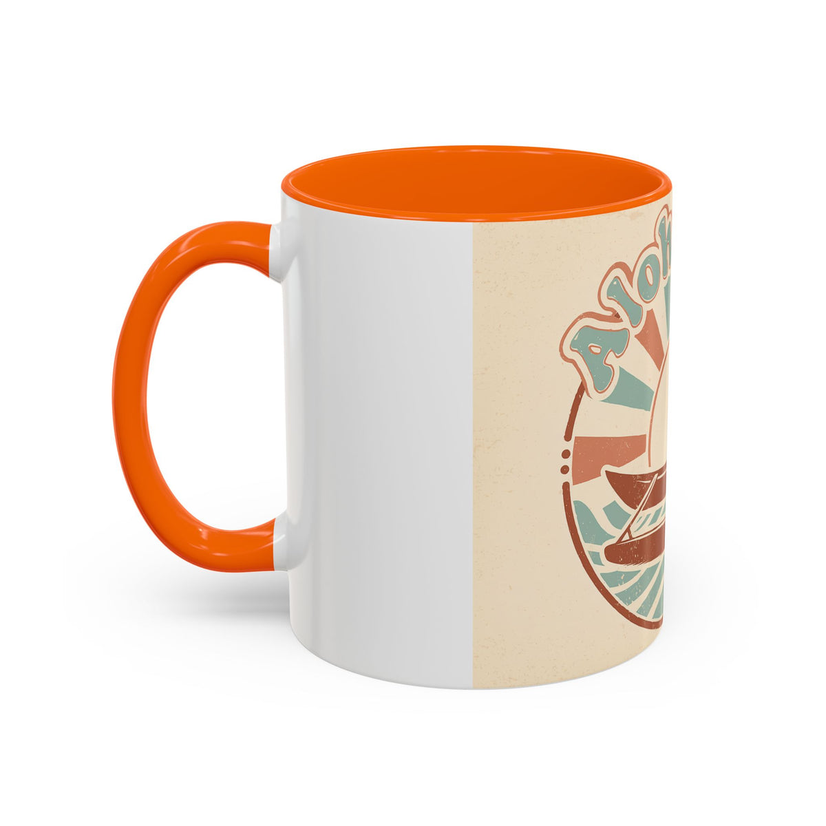 Aloha Nui Coffee Mug — Retro Hawaiian Canoe Sunset Accent Mug (11/15oz)