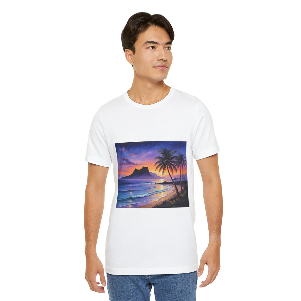 T-Shirt — Tropical Sunset Beach Print