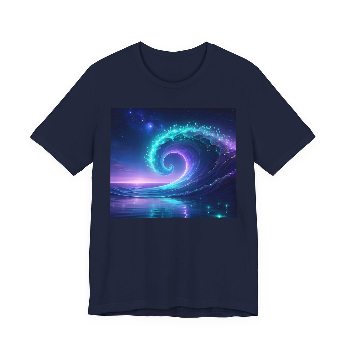 Cosmic Wave Graphic Tee — Neon Surf Ocean T-Shirt