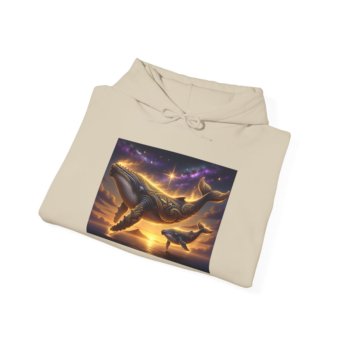 Sunset Whale Hoodie — Ocean Sunset Whale Art Pullover