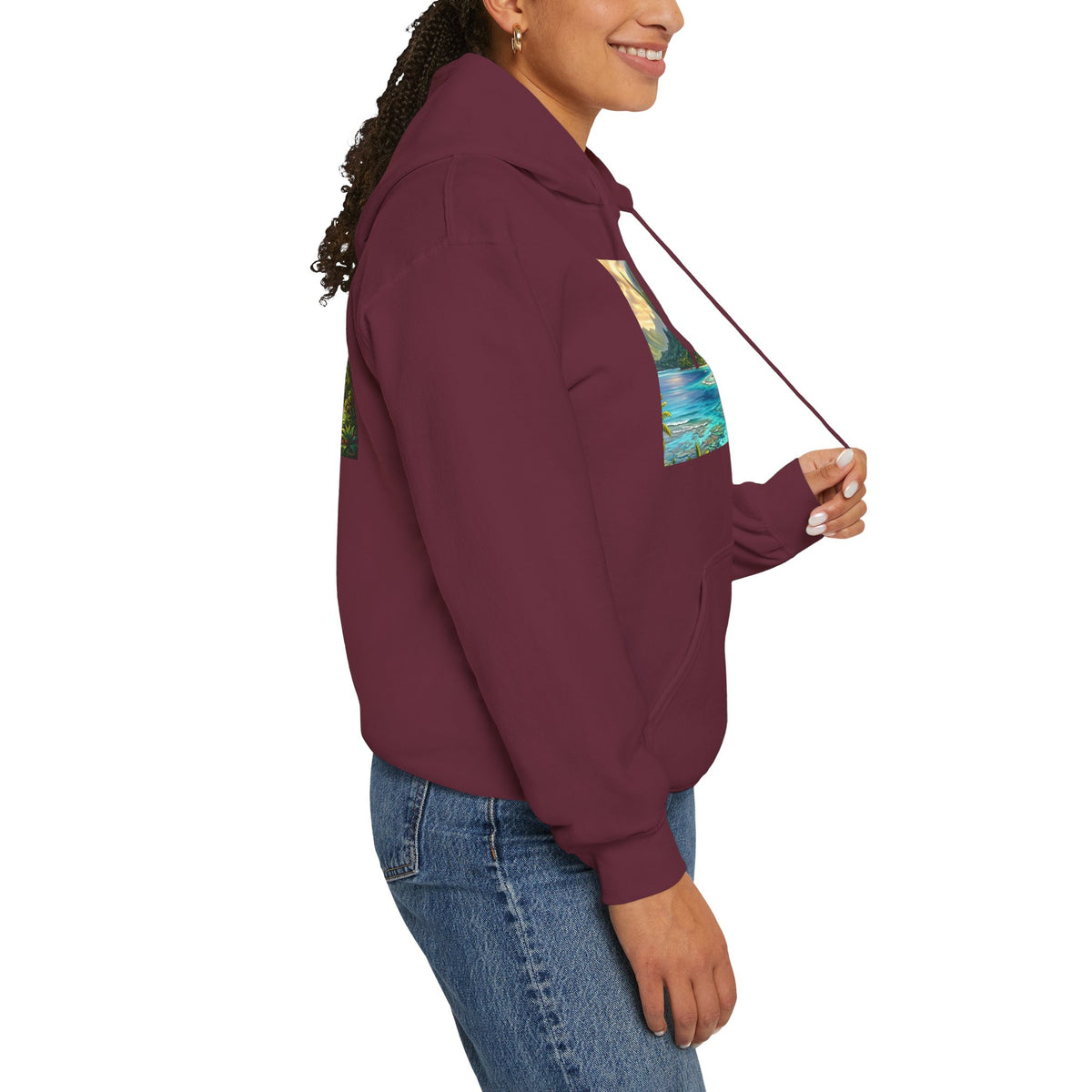 Tropical Beach Hoodie – Scenic Island Sunset Pullover