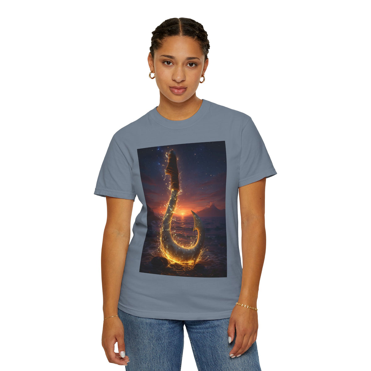 Fishing Hook Fire Graphic T-Shirt