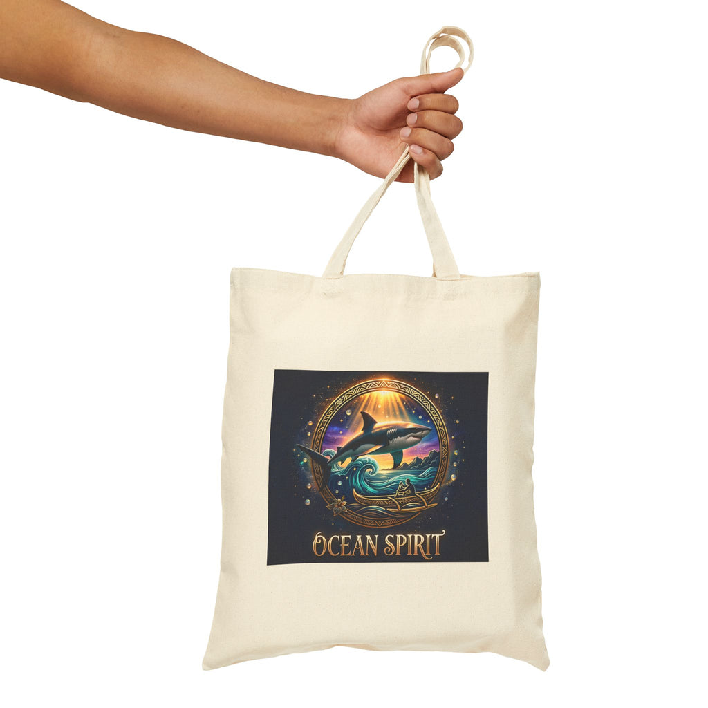 Act As Spirit Canvas Tote Bag — Spiritual Ocean Sunset Art Tote