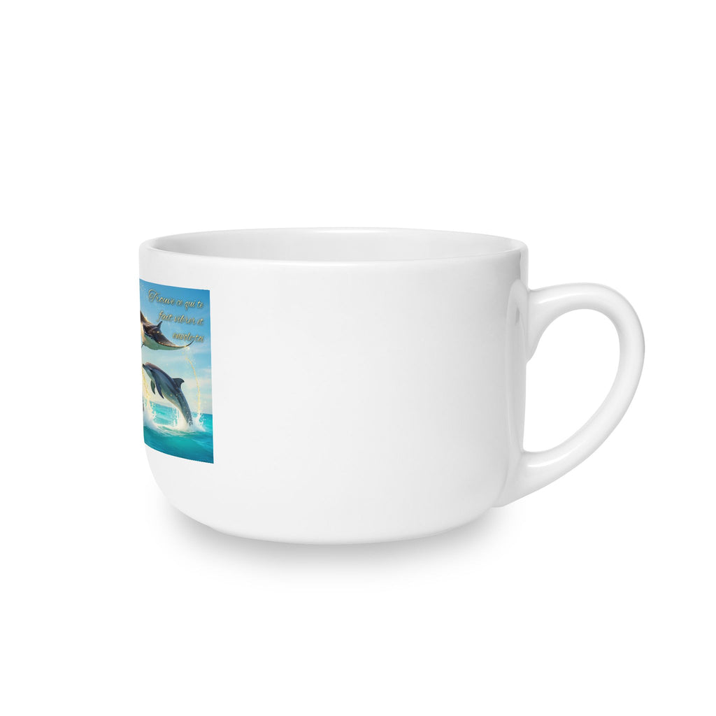 Dolphin & Manta Ocean Scene 25oz Ceramic Latte Mug