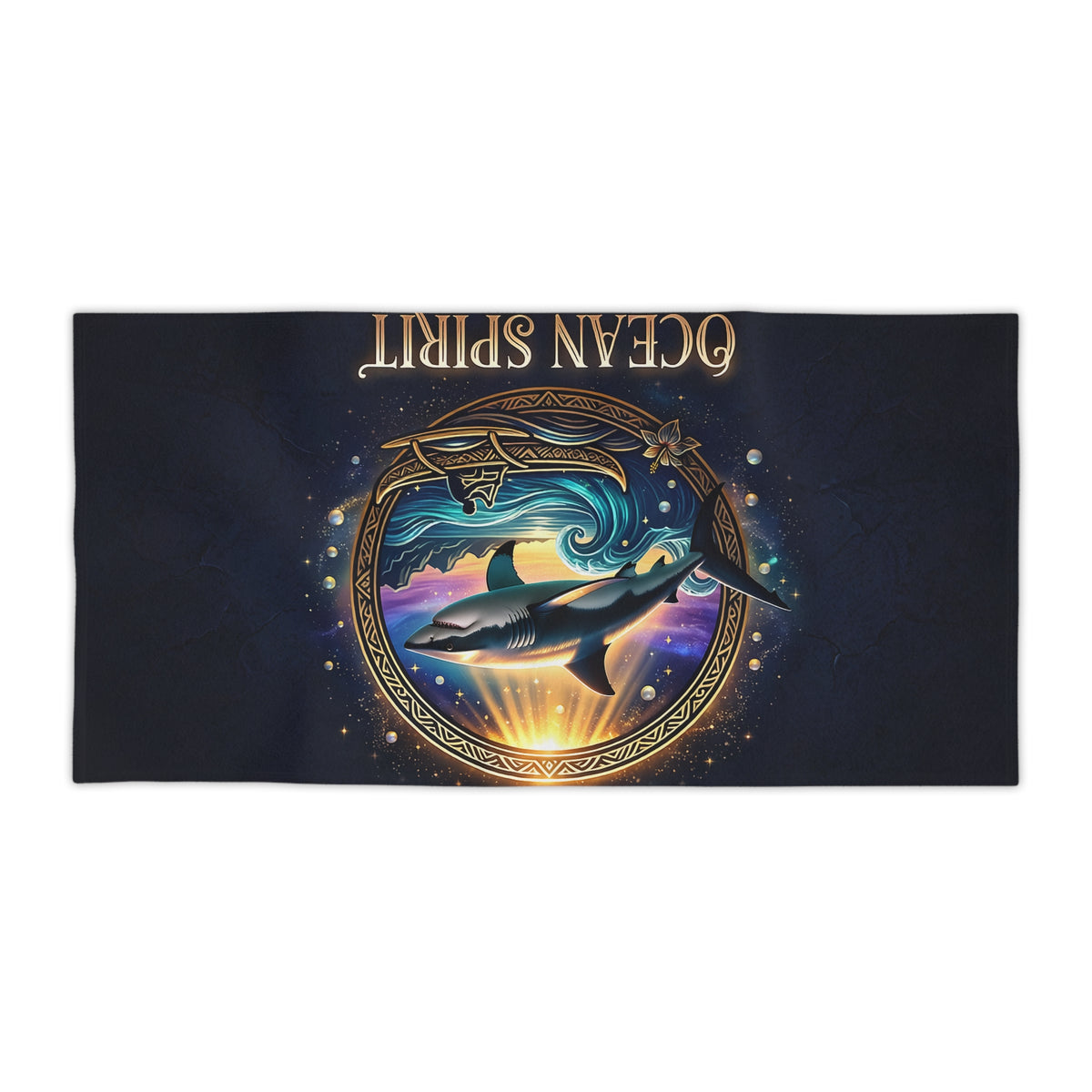 Ocean Spirit Beach Towel – Mystic Whale Sunset Design