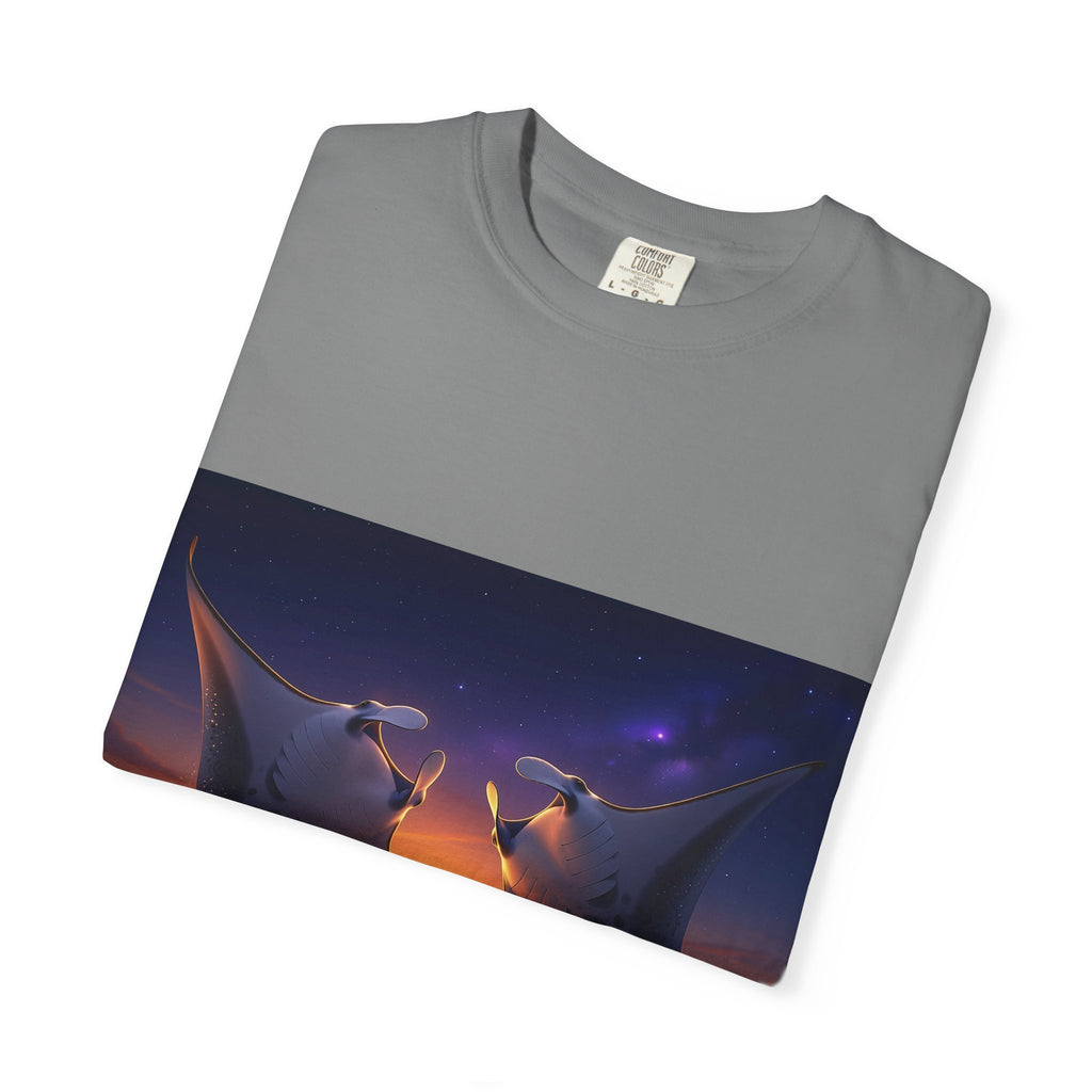 Manta Rays Sunset Ocean T-Shirt — Dancing Mantas Beachwear