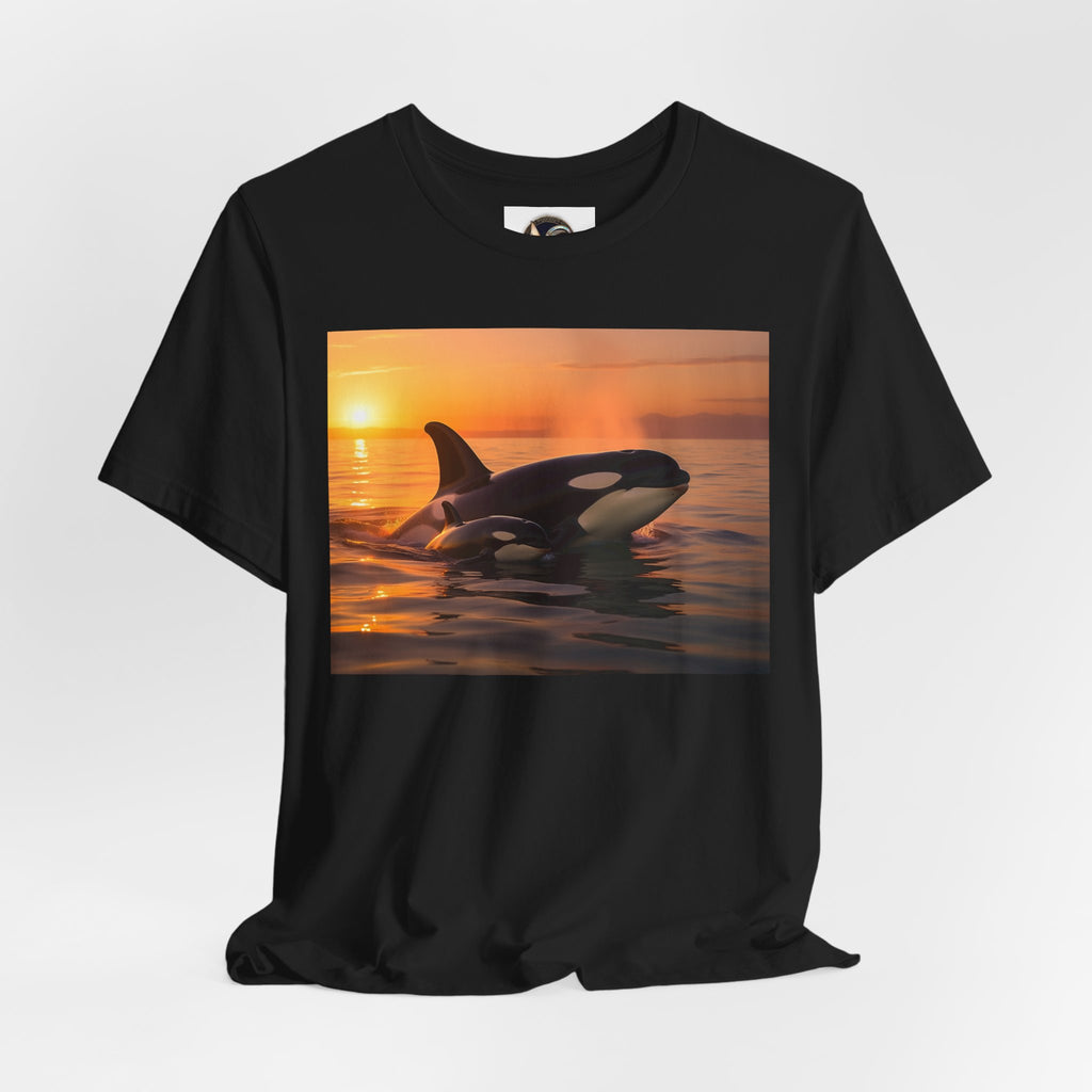 Orca Sunset T‑Shirt — Killer Whale Beach Shirt