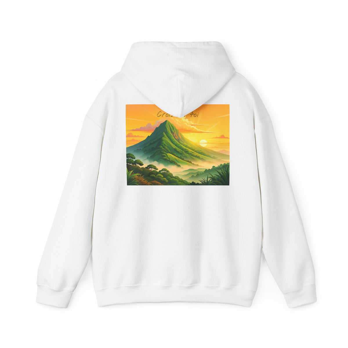 Sunset Mountain Hoodie - Serene Landscape Graphic Sweatshirt