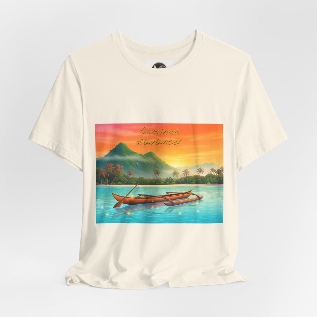 Sunset Longtail Boat Tee — Tropical Beach Graphic T-Shirt