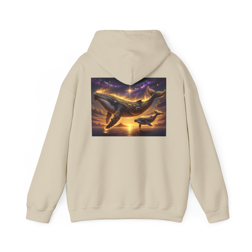 Sunset Whale Hoodie — Ocean Sunset Whale Art Pullover
