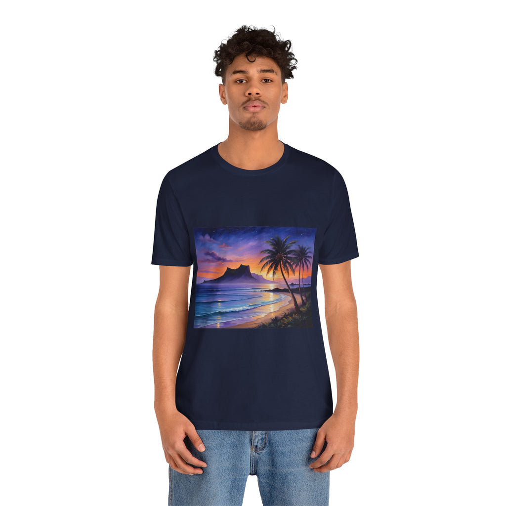 T-Shirt — Tropical Sunset Beach Print
