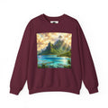 Tropical Island Crewneck Sweatshirt — Scenic Beach Landscape Pullover