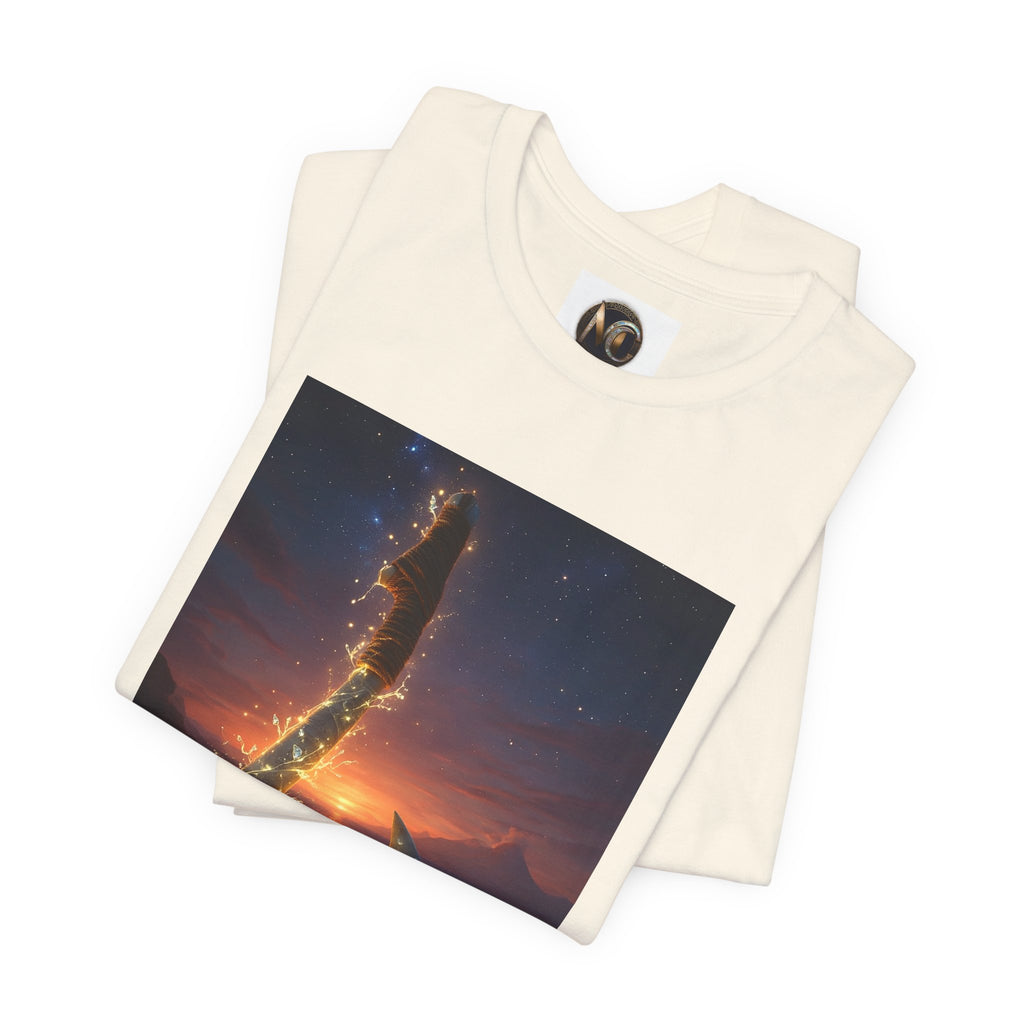 Fiery Hook Graphic Tee — Flaming Fishing Hook Sunset T-Shirt