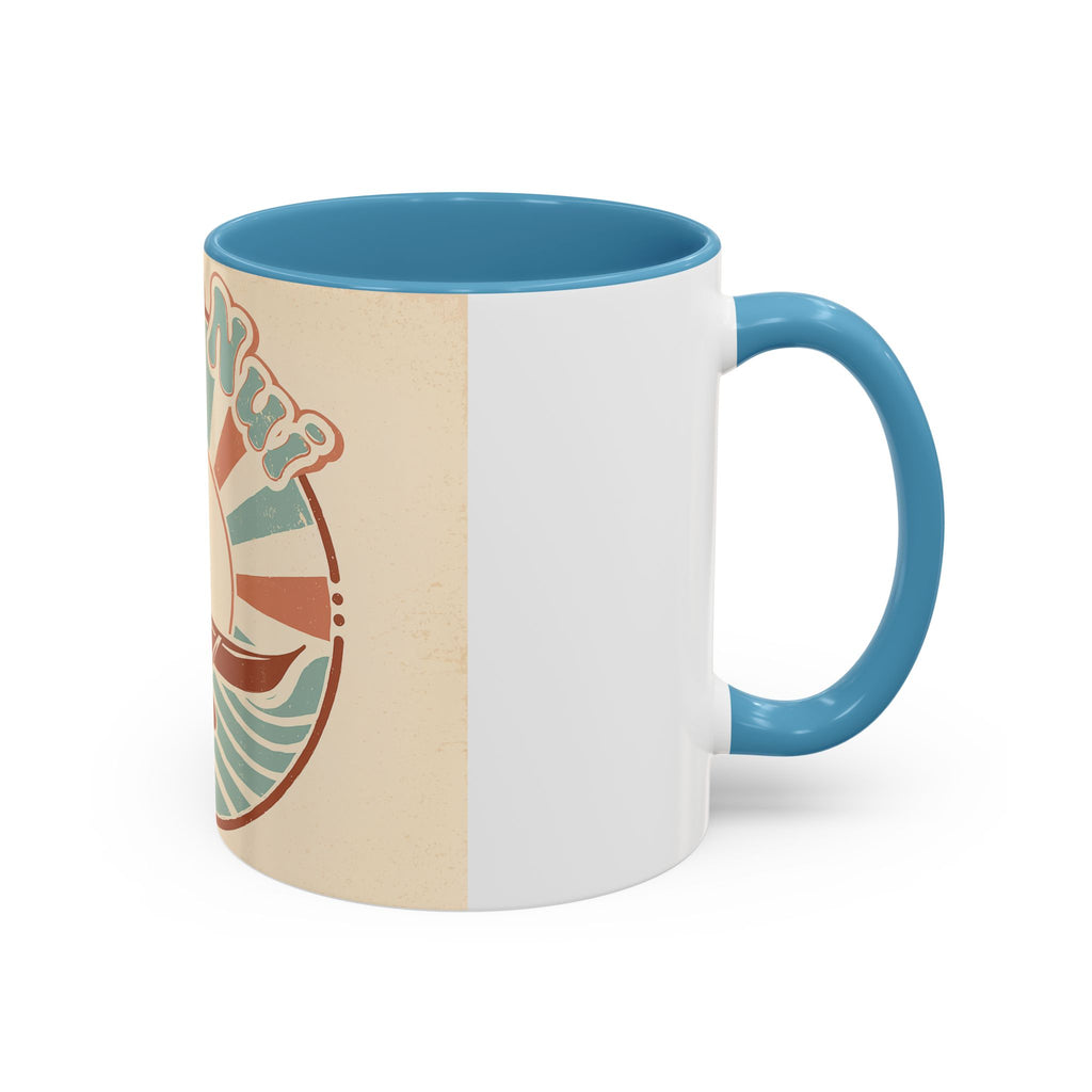 Aloha Nui Coffee Mug — Retro Hawaiian Canoe Sunset Accent Mug (11/15oz)